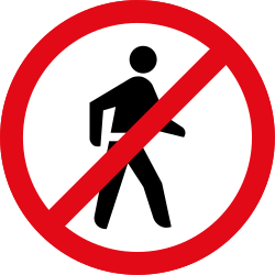 Fußgänger verboten.