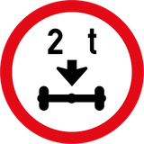 Fahrzeuge über zulässiger Achslast verboten.