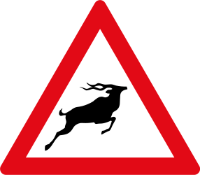 Warnung vor Wildwechsel.