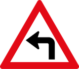 Warnung vor scharfer Linkskurve.