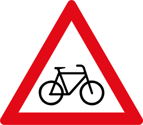 Waarschuwing voor fietsers.