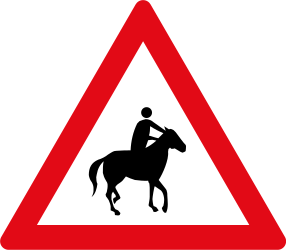 Waarschuwing voor ruiters.