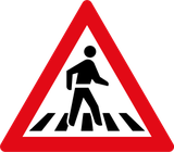 Warnung vor einem Fußgängerüberweg.