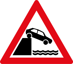 Warnung vor Kai oder Ufer.