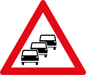 Warnung vor Verkehrsstaus.