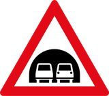 Warnung vor einem Tunnel.