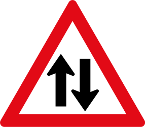 Warnung vor Gegenverkehr.